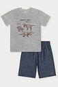CONJ CAMISETA E BERMUDA MESCLA M/AZ DRESS BL