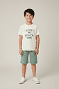CONJ CAMISETA E BERMUDA NATURAL/VD OLIVE