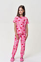 Conjunto Infantil Menina Pijama Morangos com Calça Jogger