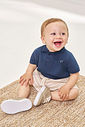 Conjunto Infantil Divertto Esporte Fino com Camisa Polo em Piquet e Bermuda Listrada AZ MARINHO/BG DUNA