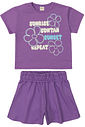 Conjunto Infantil de Blusa e Shorts Sunset Roxo Conjunto Infantil de Blusa e Shorts Sunset Roxo