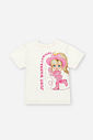Conjunto Infantil com Blusa Princesa e Unicórnio Cowgirls e Saia Shorts em Cotton NATURAL/RS CONFETE