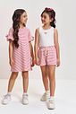Vestido Infantil Listrado em Malha Fio Tinto – Vestido Menina Verão Rosa com Strass ROSA CRUSH