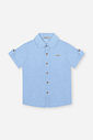 Camisa Infantil Masculina em Tricoline Denim Azul
