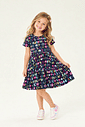 Vestido Infantil Estampado Letrinhas Azul Vestido Infantil Estampado Letrinhas Azul