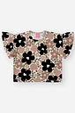 Conjunto Infantil Menina Blusa E Short Flores Off White Mundo Cinti