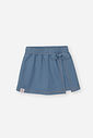 Shorts-Saia Bebê Menina Laço em Molecotton Jeans Médio