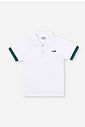 Camisa Polo Infantil Urso Tenista em Meia Malha Branca