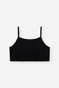 Top Infantil Básico em Cotton com Algodão – Cropped Menina Verão com Alças PRETO
