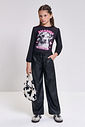 Calça Wide Leg Infantil Menina em P.U. Petit Beli.me