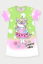 Vestido Infantil Estampado Summer Cat Verde Abrange