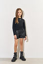 Conjunto Infantil Menina Estrela Courino Preto CTV