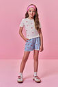 Blusa Infantil Menina Cotton com Corações Bordados