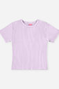 Blusa Infantil Menina em Ribana Canelada Básica Lilás