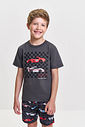 Pijama Infantil de Corrida com Camiseta e Bermuda Suede