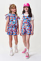 Conjunto Infantil Menina Boxy e Short de Cachorrinhos