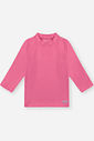 Blusa Manga Longa Bebê Menina em Malha UV Rosa Neon