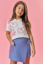 Conjunto Infantil Menina Tutti-Frutti Blusa E Short-Saia Rosa Mundo Cinti