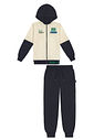 Conjunto Jaqueta Color Block E Calça Off White E Preto CTV