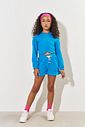 Conjunto Infantil Menina com Franzido Monocromático Azul CTV