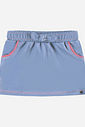 Short-Saia Bebê em Denim Médio com Laço