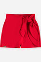 Short-Saia Infantil Menina Vermelho com Laço e Glitter