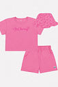 Conjunto Infantil Menina Tutti-Frutti Blusa; Short E Bucket Rosa Mundo Cinti