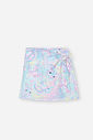 Conjunto Infantil com Blusa Cropped em Ribana e Shorts Saia Estampa Sara Salamandra – Look Menina Ve VD BRISA/LL BRUMA