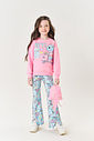 Conjunto Infantil Menina Blusão; Calça Dino E Bolsa Rosa Mundo Cinti