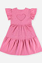 Vestido Confete Infantil Menina Malha Lastex com Babados