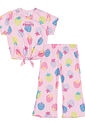 Conjunto Bebê Menina Blusa E Calça Bootcut Frutas Rosa Cinti