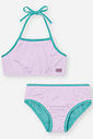 Biquíni Infantil em Malha UV Neon – Moda Praia Menina Verão com Proteção UV e Cores Vibrantes LILAS BRUMA