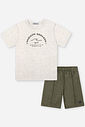 Conjunto Infantil Horizon Seekers com Camiseta e Bermuda Musgo