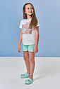 Pijama Infantil com Blusa e Shorts em Malha Botonê – Pijama Menina Verão de Bobbies Goods NATURAL/VD BRISA