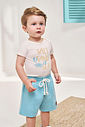 Conjunto Infantil Divertto Casual com Body em Cotton e Bermuda em Moletom Molinê NATURAL/AZ SERENO