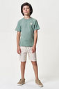 Conjunto Menino Camiseta Flamê e Bermuda Olive