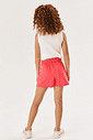 Conjunto Infantil Menina Blusa Cropped E Short-Saia Natural E Azul Cinti
