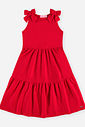 Vestido Infantil Menina Vermelho com Laços e Glitter
