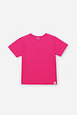 Blusa Infantil Básica Canelada – Camiseta Menina Manga Curta Verão ROSA PINK FUSION