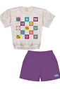 CONJ BLUSA E SHORTS MESC CLA/RX PURPLE