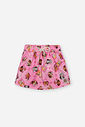 Conjunto Infantil com Blusa e Shorts Saia em Molecotton Light – Look Menina Verão com Cachorrinho NATURAL/RS CONFETE