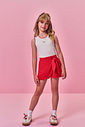 Short-Saia Infantil Menina Vermelho com Laço e Glitter
