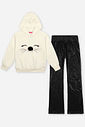 Conjunto Infantil Menina Cat com Glitter Felpado Beli.me