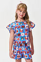 Conjunto Infantil Menina Boxy e Short de Cachorrinhos