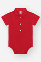 Body Camisa Infantil Divertto Clássico em Piquet com Elastano VERMELHO MARTE