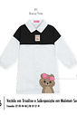 Vestido Infantil Branco Manga Longa com Colete Preto – Vestido Menina Estiloso Mundo Cinti