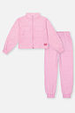 Conjunto Infantil Menina Jaqueta E Calça Glitter Rosa Mundo Cinti