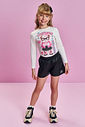 Shorts Infantil Menina em P.U Preto Mundo Cinti PRETO