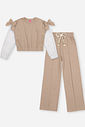 Conjunto em Moletom Felpado Infantil Menina Laços Beli.me