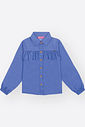 Camisa em Tricoline Infantil Menina Azul Mundo Cinti
